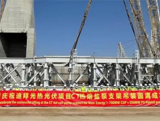世界最大光热+光伏综合电站项目完成单吊540吨超大构件吊装
